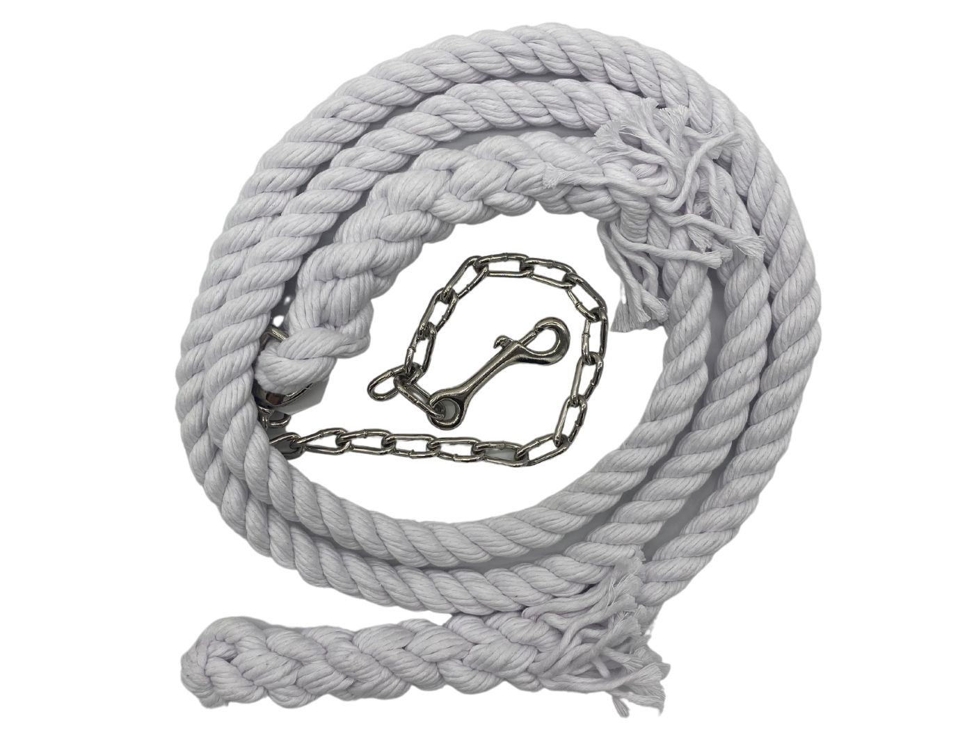 Ravenox Handmade Cotton Rope Horse Lead with Chain Snow White (1806013268058)