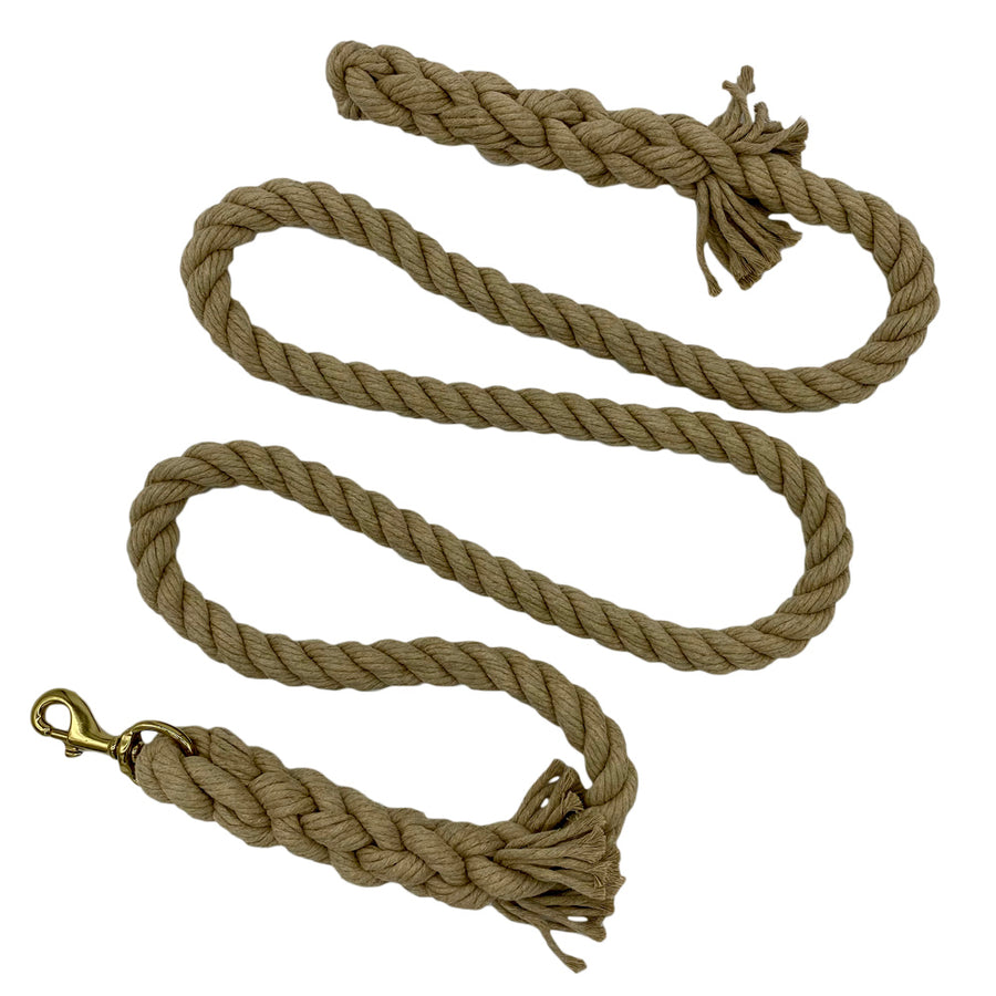 Artistic shot of the 1-inch hemp lead coiled neatly, showcasing its flexibility and thickness. (7105368162504)