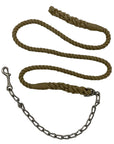 Full-length image of the 5/8-inch hemp horse lead with chain highlighting its durability. (8213506883821)