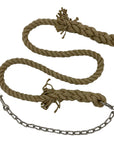 Clear view of the robust nickel-plated chain and snap link on the 1-inch hemp lead. (8213506883821)