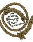 Complete view of the 1-inch hemp horse lead with chain, emphasizing its strength and length. (8213506883821)
