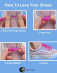 Step-by-step instructions for No Tie Silicone Shoelaces - Easy installation for hassle-free footwear. (8198507823341)