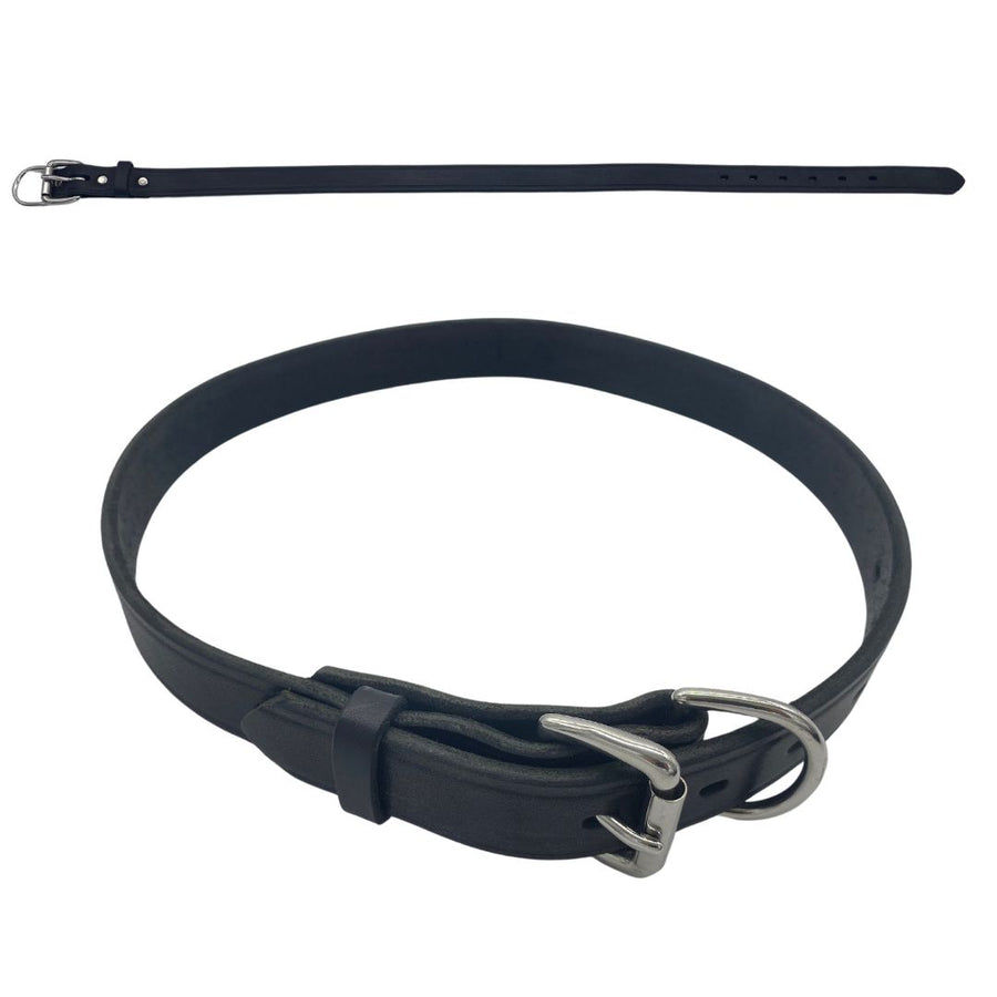 Extra Large - Black Latigo Leather Dog Collar (Back View) Detailing that speaks volumes about its quality. Made to last for years. (7923369541869)