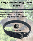 Large - Black Latigo Leather Dog Collar (Front View) For the big dogs with a refined taste. Black elegance combined with unmatched strength. (7923369541869)