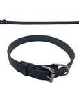 Large - Black Latigo Leather Dog Collar (Back View) A testament to American craftsmanship. Detailed to perfection. (7923369541869)