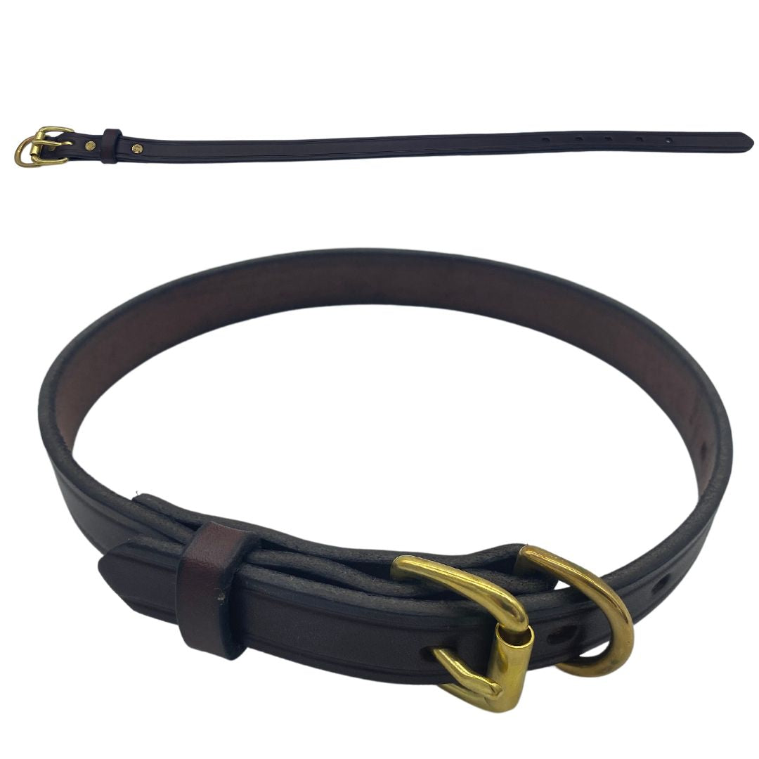 Medium - Brown Latigo Leather Dog Collar (Back View) The definition of quality and durability. Check out the premium hardware. (7923369541869)