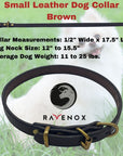 Small - Brown Latigo Leather Dog Collar (Front View) Celebrate the beauty of brown. Perfect for your small furry friend. A timeless piece, made to last. (7923369541869)