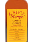 Image of the 8 oz Leather Honey Leather Cleaner bottle, clearly displaying its label and design, indicating its use for cleaning various types of leather and other materials. (8289564688621)