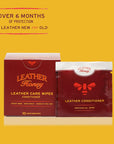 Image of the Leather Honey Leather Care Wipes (10 Pack) - Leather Conditioner, featuring the packaging box with one pack outside, illustrating the product's convenient and accessible design for leather care and conditioning. (8289574846701)