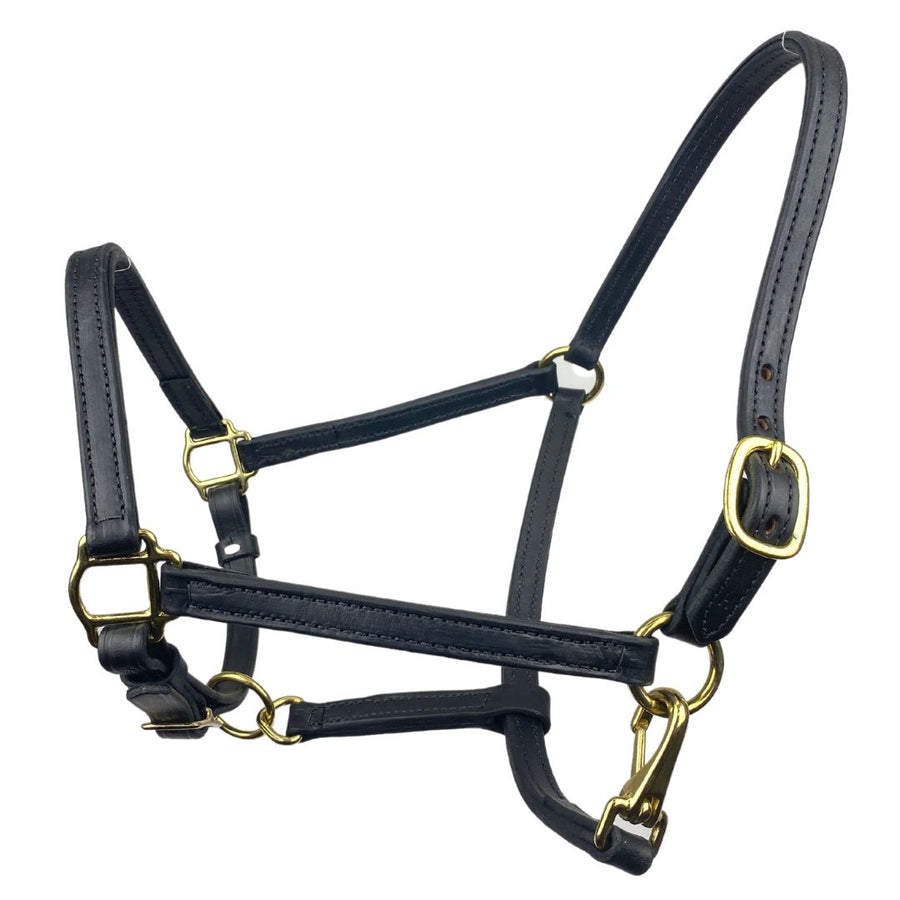Ravenox Leather Halter in black, premium equestrian gear showcasing Amish-crafted horse tack. (8233982951661)