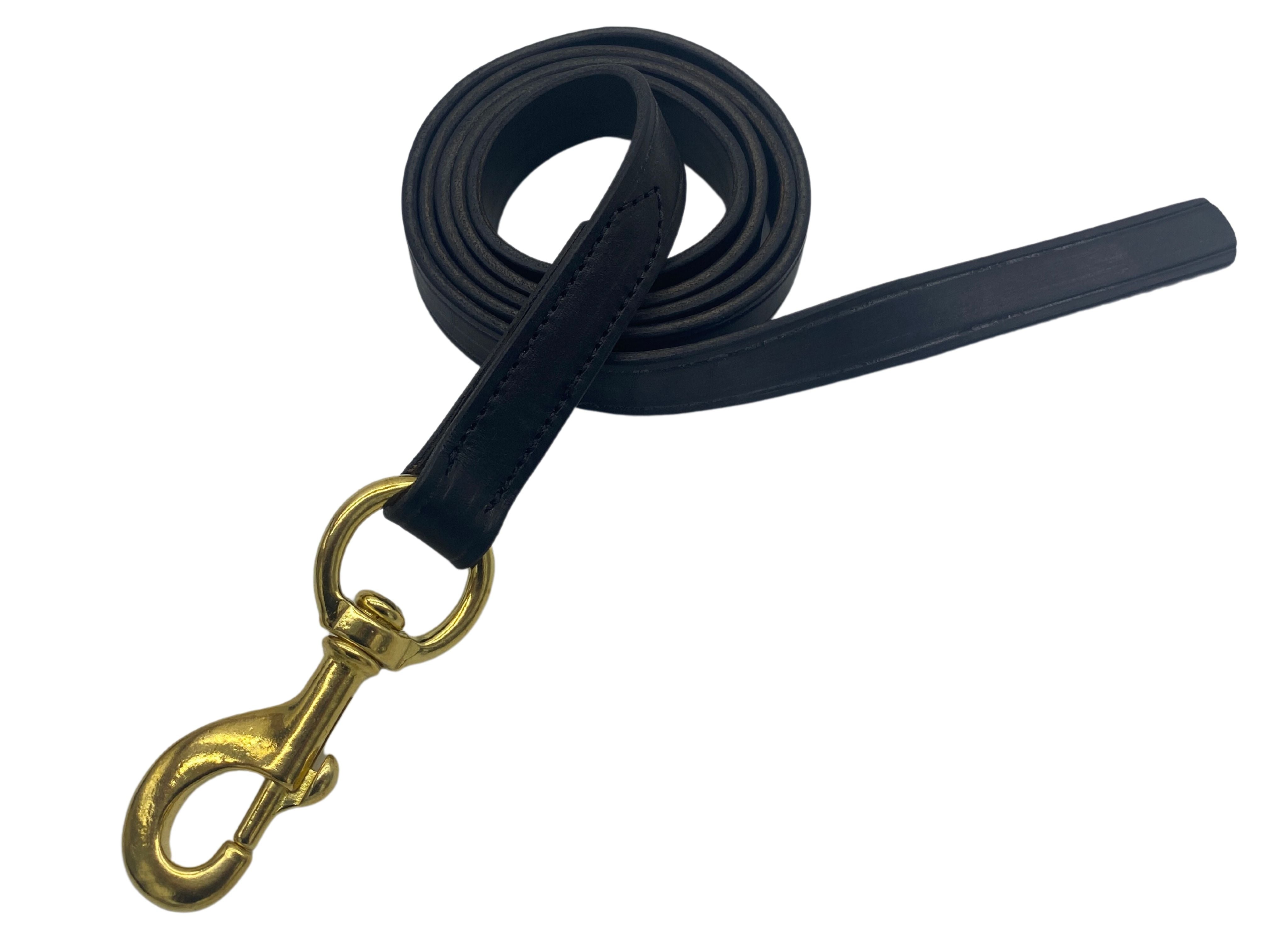 Swatch image showcasing the Ravenox leather horse lead in a rich black color (8213561540845)