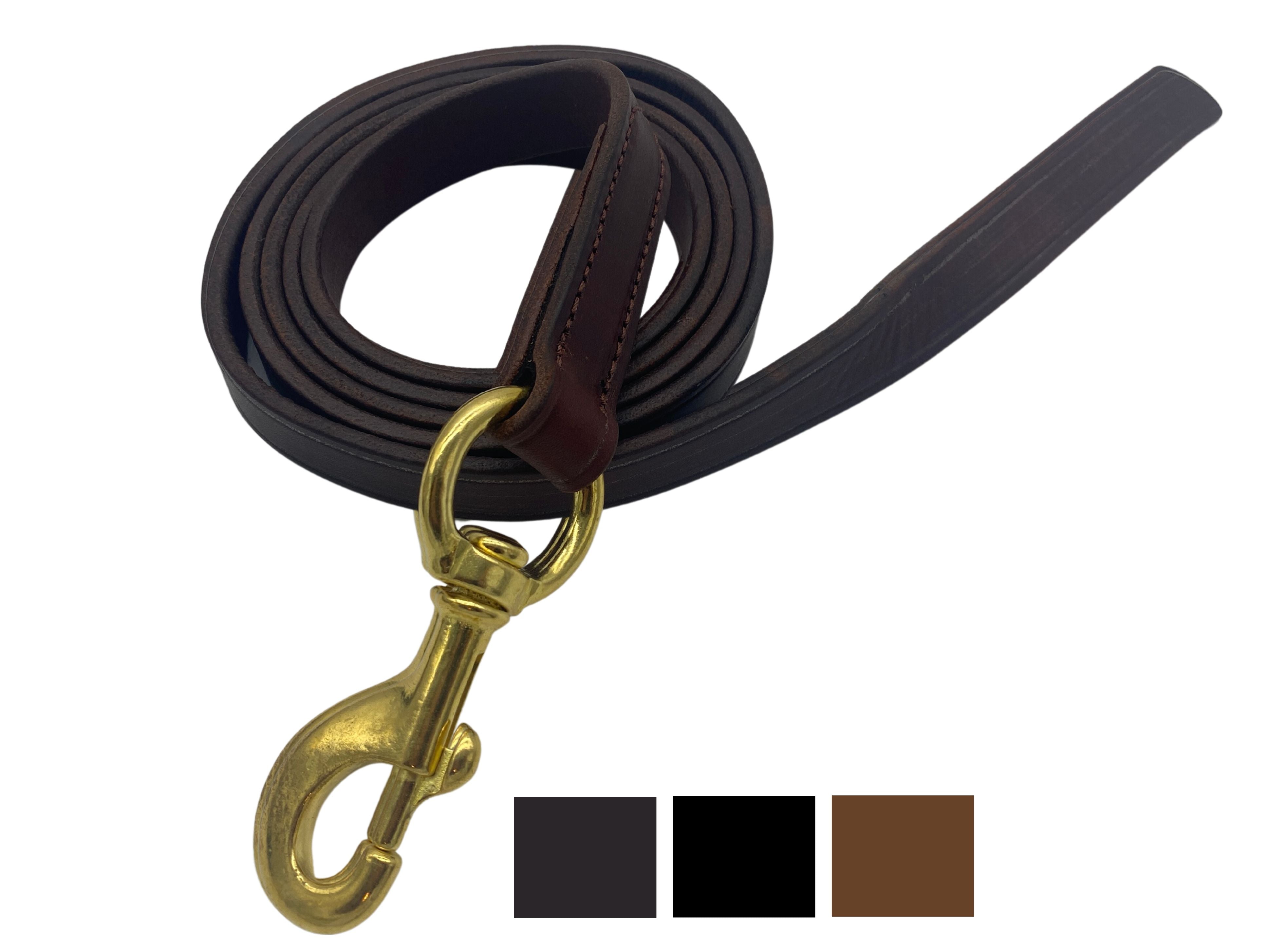 Group image showcasing Ravenox leather horse leads in rich black, chestnut and dark brown colors (8213561540845)