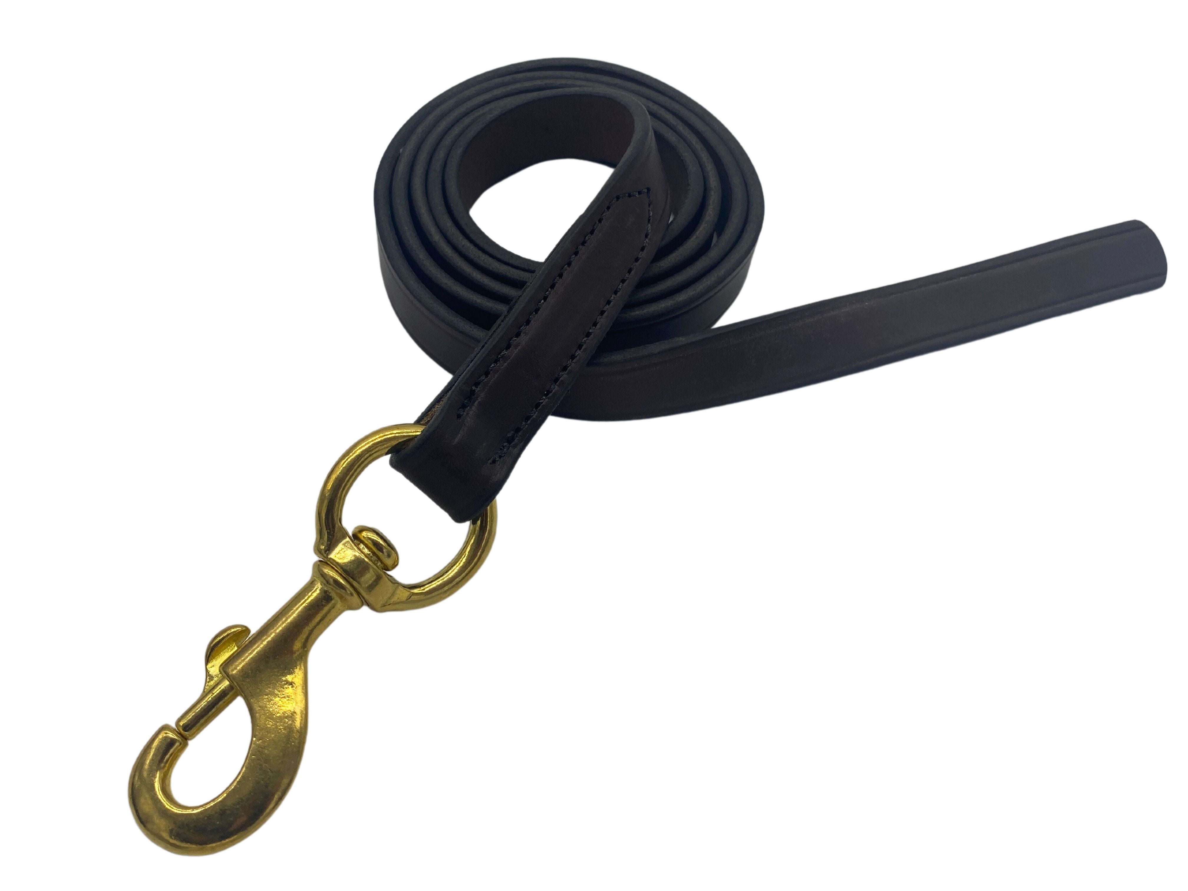 Swatch image presenting the Ravenox leather horse lead in a deep dark brown color. (8213561540845)