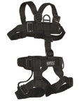 Lightweight Assault Harness with Tactical Full Body Chest in black, featuring a full body design with quick-adjust hardware and a single connection point chest harness, ideal for SPIE, rappel, and extraction operations. (8749720862957)