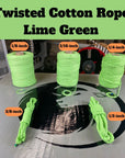 Ravenox's vibrant Lime Green Cotton Rope, showcasing its versatility and brightness, perfect for creative crafts, DIY projects, and unique home décor. (3869011457)