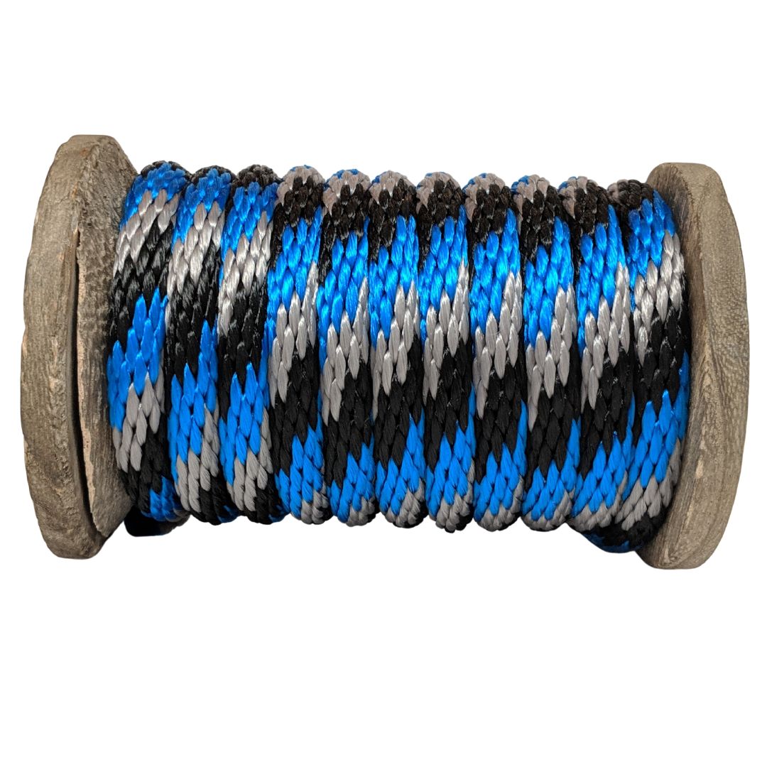 Ravenox USA-Made Derby Rope: Black, Blue & Silver Braid | Versatile