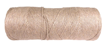 3mm Single Strand Hemp Macrame Cord by Ravenox, tightly wound on a wooden spool showcasing its natural beige color and textured finish. (8431218819309)