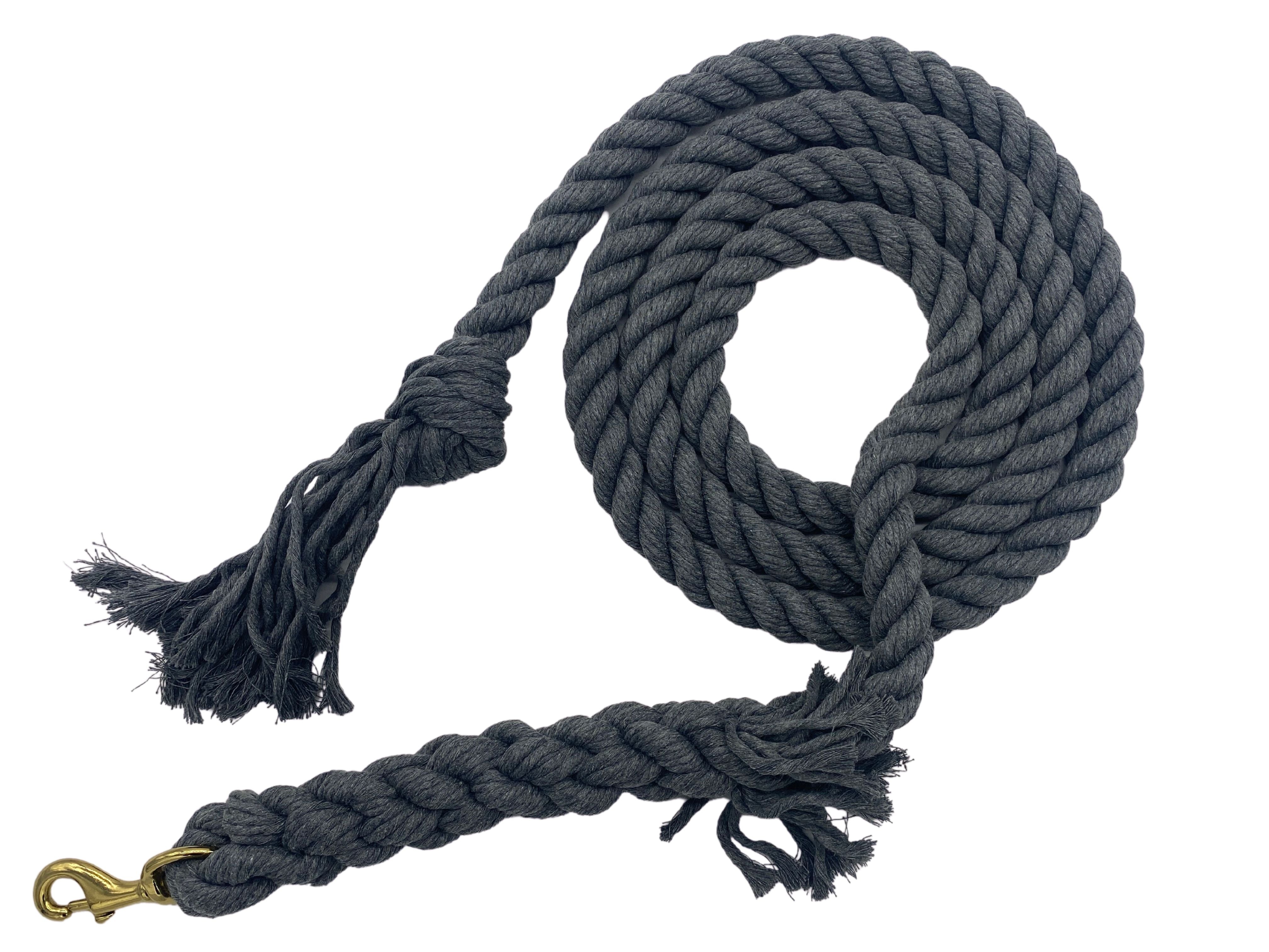Ravenox grey twisted cotton horse lead with a sturdy bolt snap attachment. (6479825409)