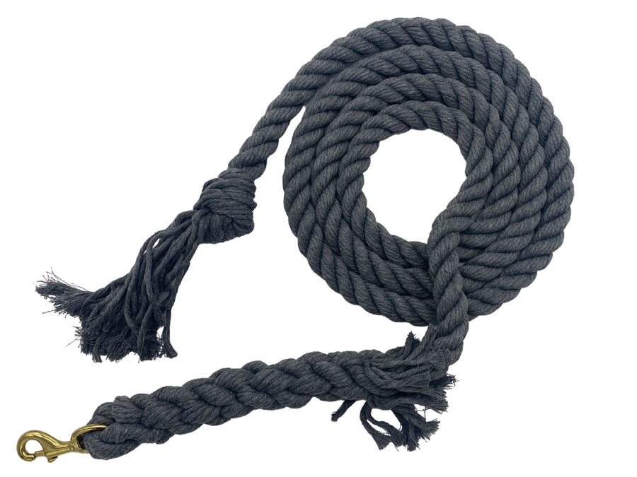 Ravenox grey twisted cotton horse lead with a sturdy bolt snap attachment. (6479825409)