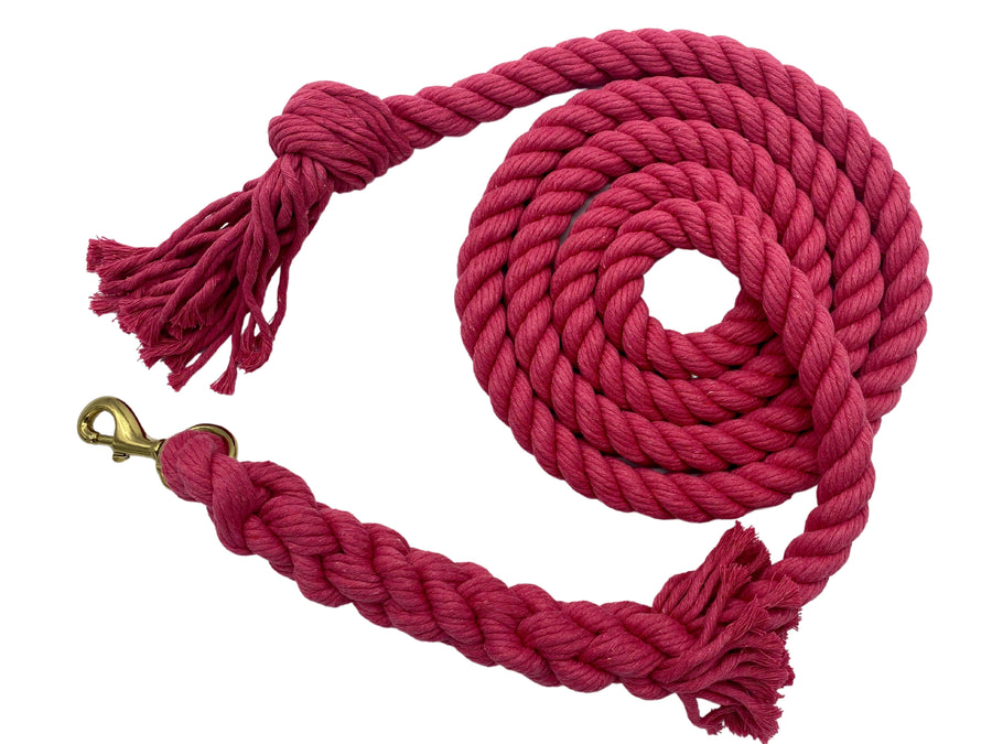 Ravenox pink twisted cotton horse lead featuring a sturdy bolt snap attachment. (6479825409)