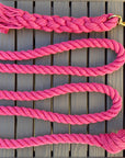 Ravenox pink twisted cotton horse lead with a durable bolt snap attachment. (6479825409)