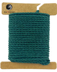 Vivid Green Ravenox Macrame Cord, in 2mm & 3mm three strand style, neatly displayed on a cardboard disk, capturing the cord's lush vibrancy and durability. (7472554115309)
