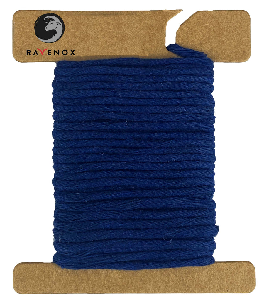Cut of Ravenox Navy Blue Cotton Whipping Twine on a card, steeped in nautical tradition and reliability for any rope. (8431823257837)