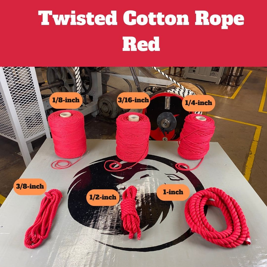 Vibrant and sturdy Ravenox Red Cotton Rope, offering a bright pop of color for crafting, decor, or any DIY project requiring a bold statement (3715008065)