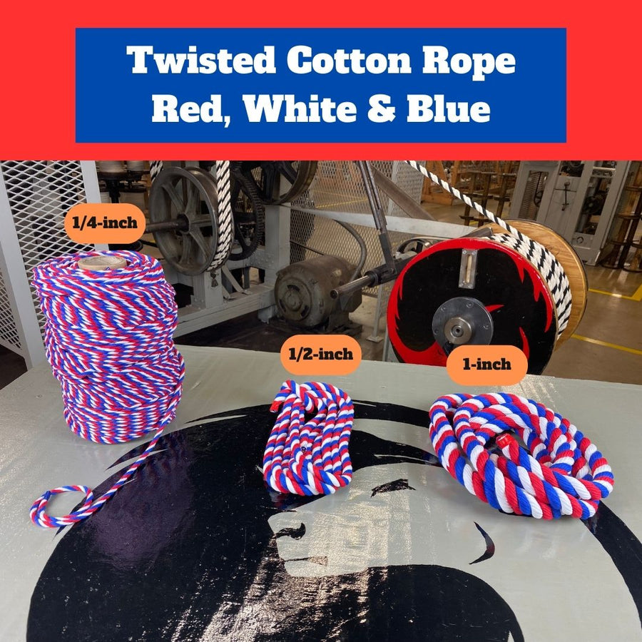 Patriotic Ravenox Cotton Rope in Red, White, and Blue, perfect for celebrating national holidays or for any crafting project requiring a touch of Americana (8236716289)