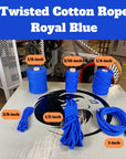 Regal and versatile Ravenox Royal Blue Cotton Rope, offering a rich color that adds sophistication and impact to any crafting, décor, or DIY project. (3869188673)