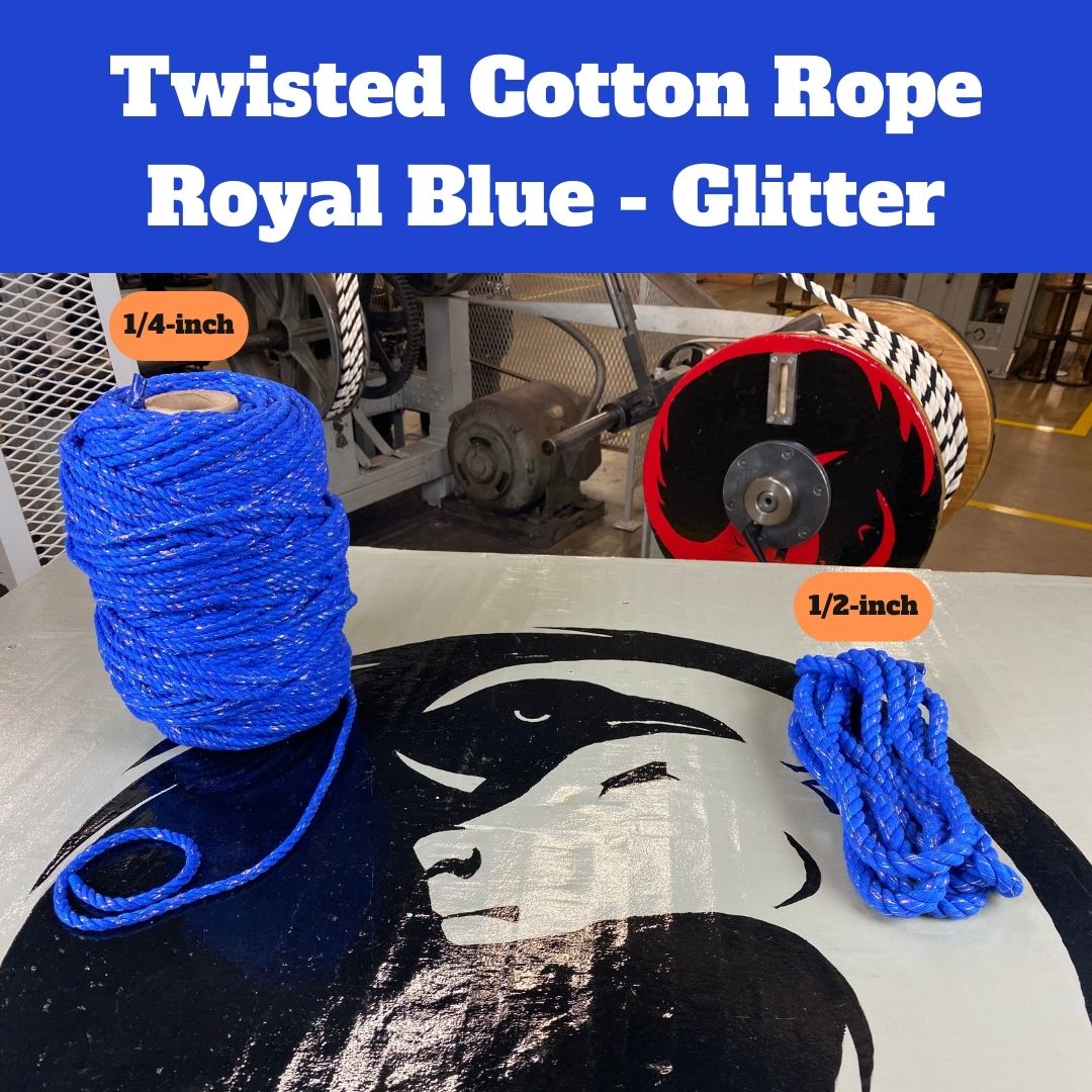 Royal Blue Glitter Cotton Rope | Twisted Cordage that Sparkles – Ravenox