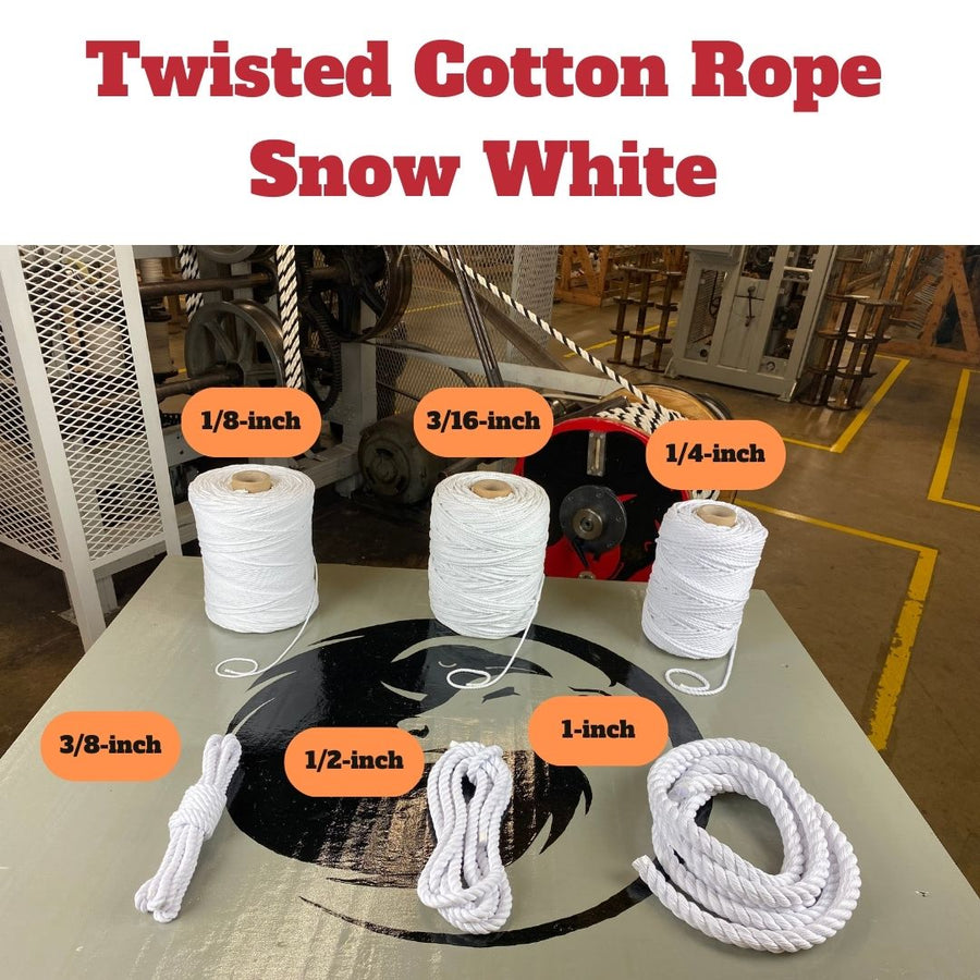 Pure and elegant Ravenox Snow White Cotton Rope, ideal for creating clean, sophisticated crafts, décor, or DIY projects. (5511949441)