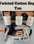 Versatile and neutral Ravenox Tan Cotton Rope, perfect for creating sophisticated and earthy crafts, décor, or DIY projects. (3869226497)