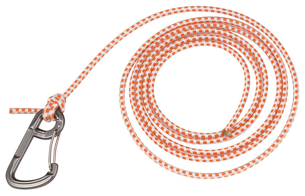 CAMP Turboknee orange and white bungee cord with accessory carabiner