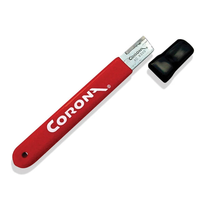 Corona AC 8300 carbide sharpening tool with red grip and black protective cap