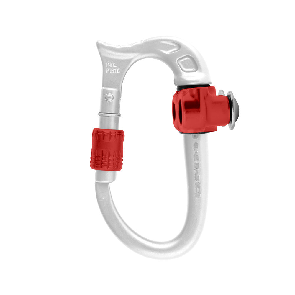 DMM Micro Vault silver tool holder with red screwgate components, A692SI
