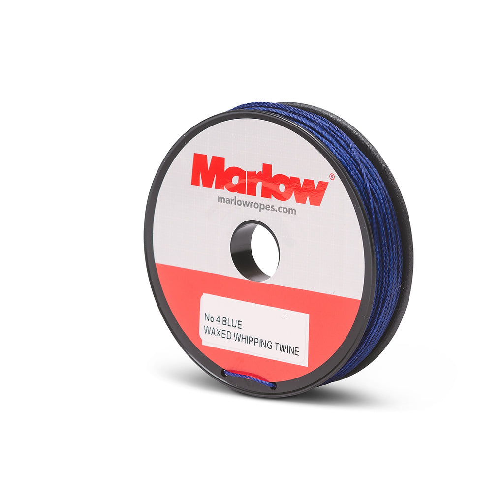 Marlow No. 4 blue waxed whipping twine, one spool
