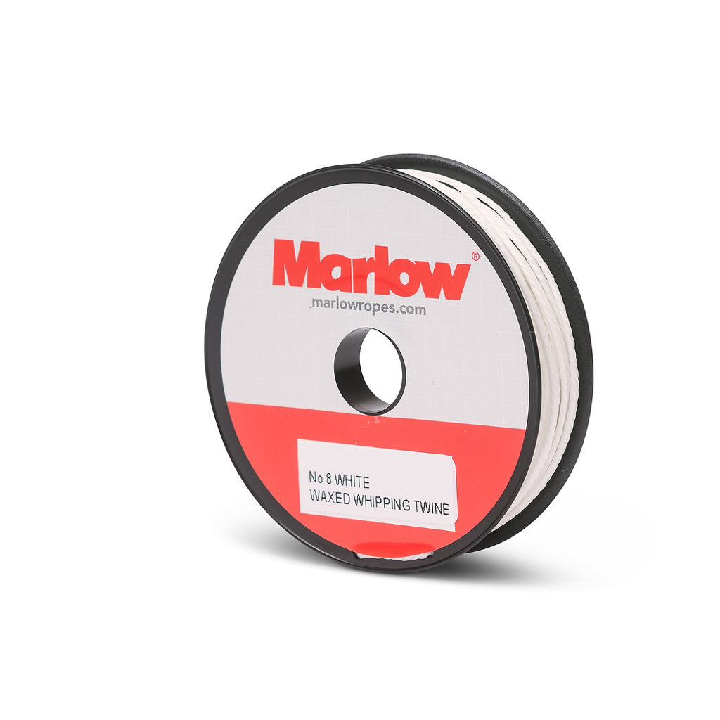 Marlow No. 8 white waxed whipping twine, one spool