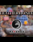Video demonstration of Leather Honey products on Ravenox leather items, including dog leashes and horse gear.