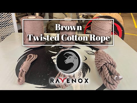 Video displaying varying sizes of Ravenox Brown Twisted Cotton Rope, demonstrating its versatility and highlighting its multiple uses on Ravenox's product page.