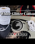 Video of Snow White Glitter Twisted Cotton Rope by Ravenox, featuring different thicknesses, practical uses for crafting and decoration, and sustainable, environmentally-friendly attributes.