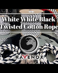 Ravenox White & Black Combo Twisted Cotton Rope video highlighting sizes, eco-friendly production, and multipurpose applications. Ideal for DIY projects and décor.