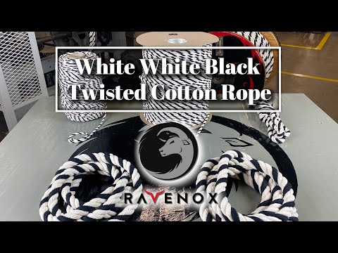Ravenox White & Black Combo Twisted Cotton Rope video highlighting sizes, eco-friendly production, and multipurpose applications. Ideal for DIY projects and décor.