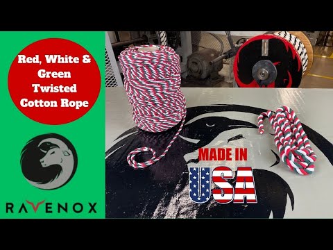 Video displaying Ravenox's Christmas color combo twisted cotton rope, highlighting sizes, versatile holiday uses, and eco-conscious manufacturing benefits.