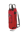 Yates bucket-style rope bag with shoulder straps in red; representative supplier photo