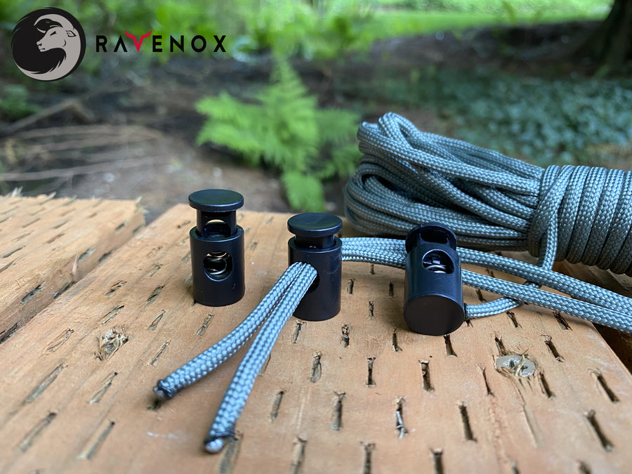Ravenox Heavy Duty Barreloc Cord Lock | Cord Locks for Drawstrings, Rope | Clamp Toggle Stop Slider for Paracord, Bungee Cord, Accessory Cordage