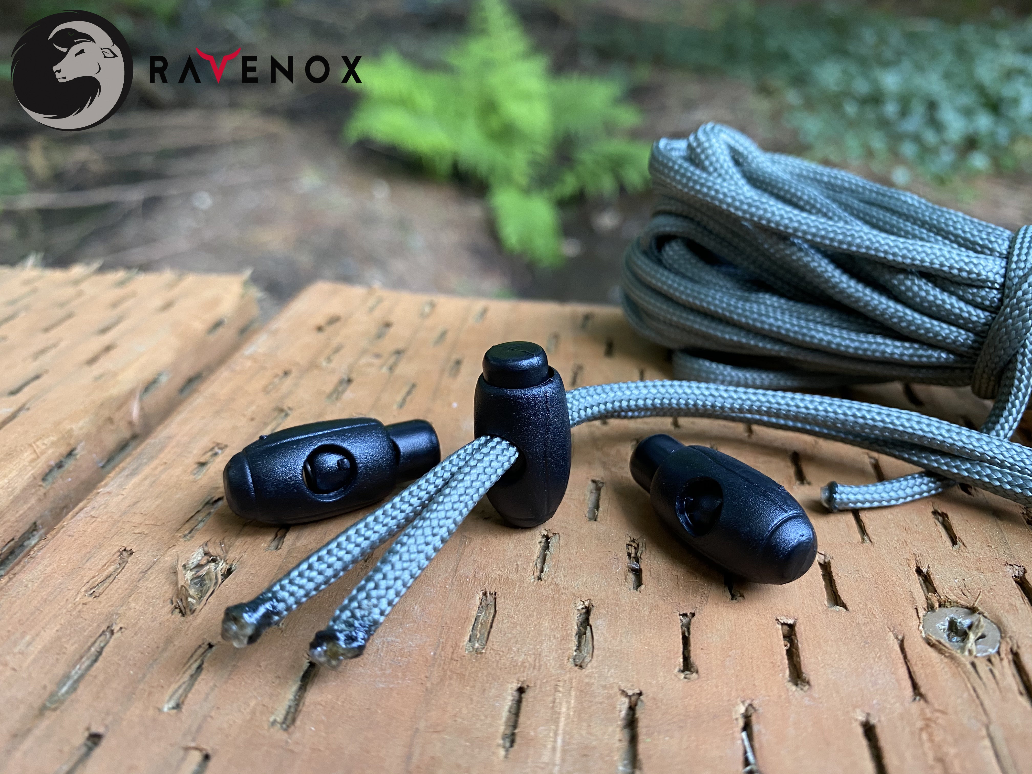 Ravenox Black Oval Cord Locks for 550 Paracord Projects COVID-19 Face Masks Bungee Cord (1904423233)