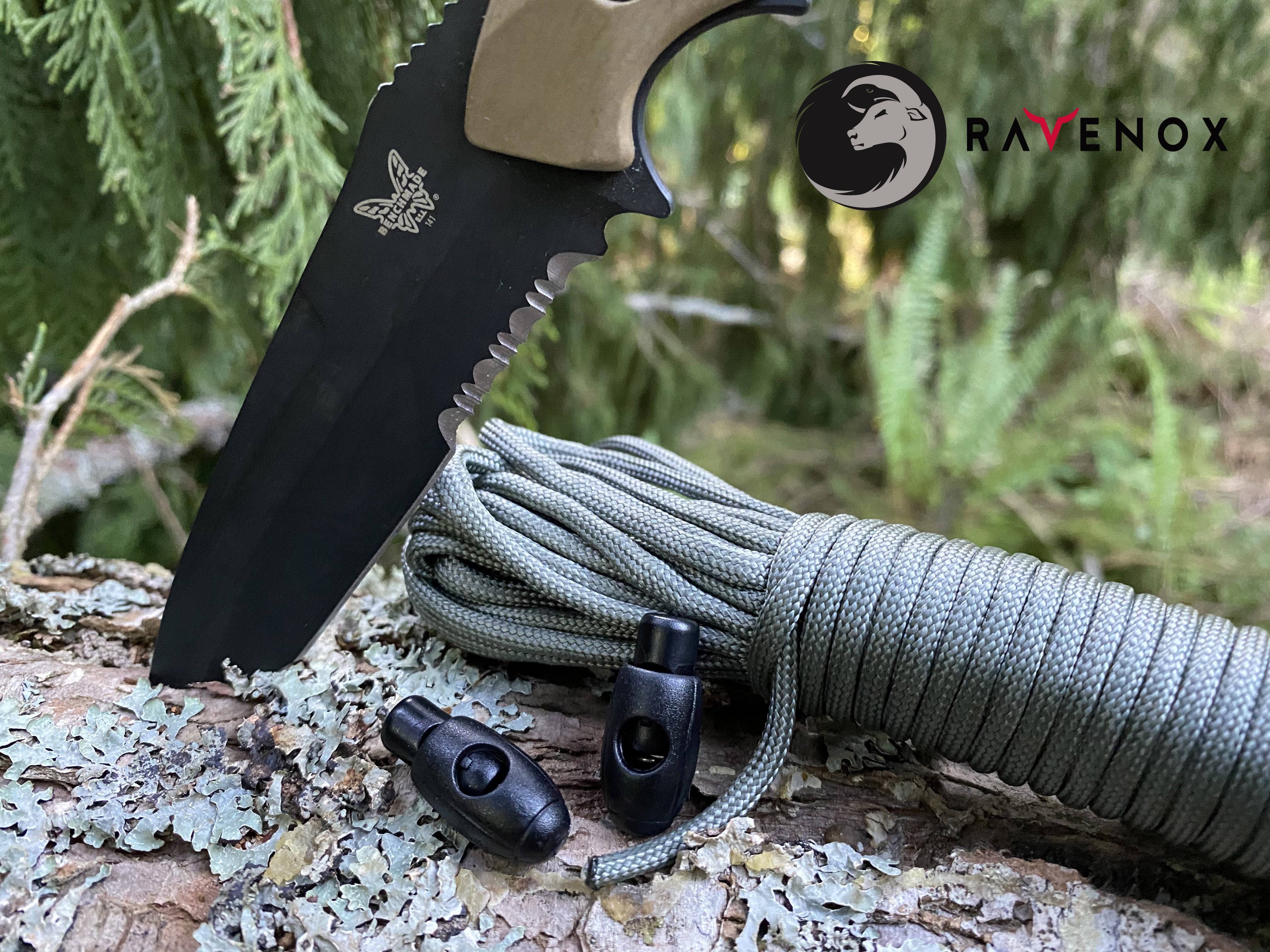 Ravenox Black Oval Cord Locks for 550 Paracord Projects COVID-19 Face Masks Bungee Cord (1904423233)