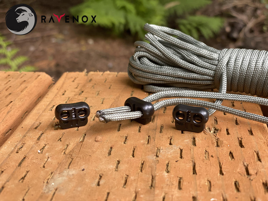 Ravenox Dual Circle Cord Locks | High-Quality & Multi-Purpose! Black / 1000 Pack