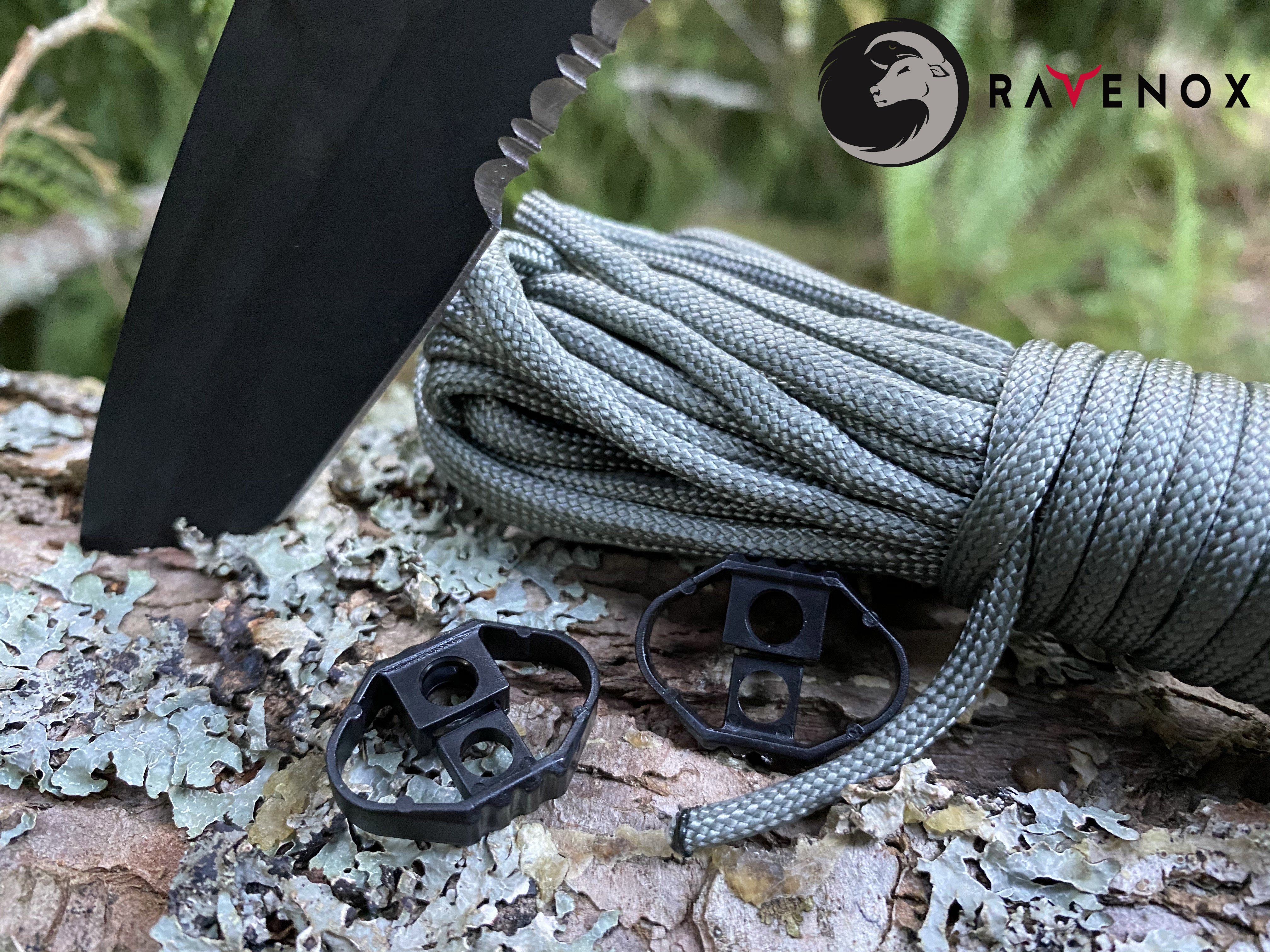 Ravenox Black Single Hole Bow Cord Locks for 550 Paracord Projects COVID-19 Face Masks Bungee Cord (3980118401)